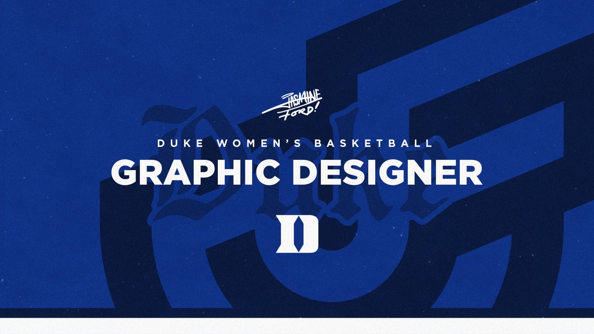 JFordCreations's tweet image. Happy to announce that I will be doing freelance design for Duke Women's Basketball! Super excited for the opportunity and looking forward to what's to come.