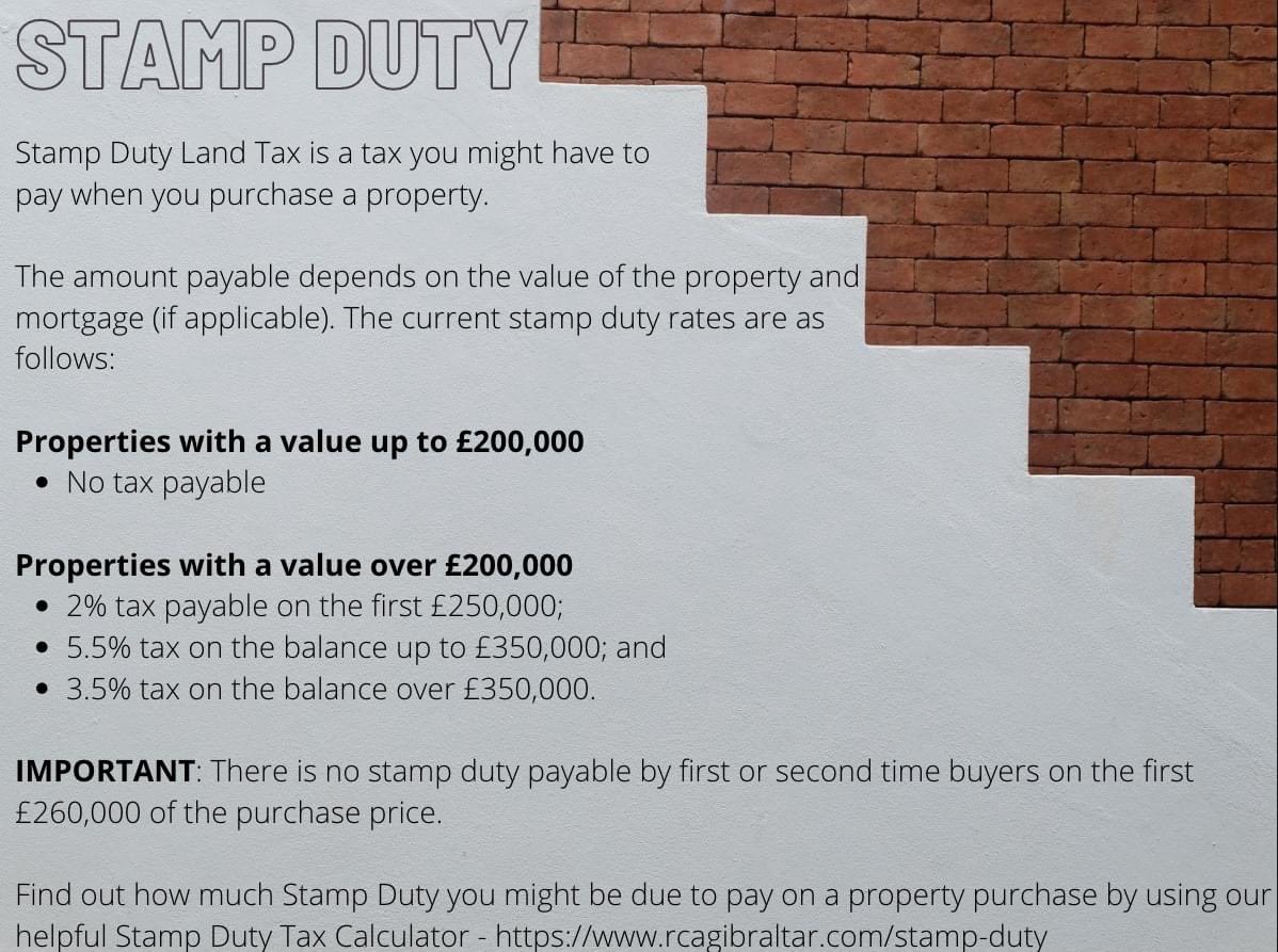 HoneyB95's tweet photo. Stamp Duty - What is it? Does it apply to you?

Contact us for assistance or feel free to use our helpful Stamp Duty calculator to calculate what you might be required to pay on your property purchase.

https://t.co/Hym27y1VoR

#property #tax #realestate #propertygibraltar #RCA https://t.co/dcb2TYNSNO