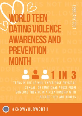 worcesterda's tweet photo. Dating violence is more common than you might think. February is Teen Dating Violence and Awareness Month, an annual push to focus on advocacy, education, prevention, and support. Everyone deserves a healthy relationship. #KnowYourWorth #TDVAM https://t.co/V5Hg3nmd6a