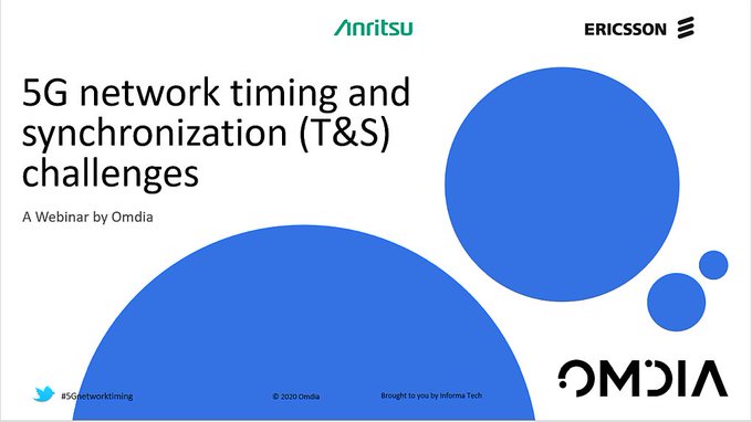 Anritsu's tweet photo. Learn how service providers can develop a timing and synchronization roadmap strategy for #5G in this on-demand webinar featuring #Anritsu, @OmdiaHQ and @EricssonNetwork: https://t.co/kqqn8hz8bL @richardawebb #5Gnetworktiming #5GRAN #NetworkMasterPro #MT1000A https://t.co/nAwppOifSe