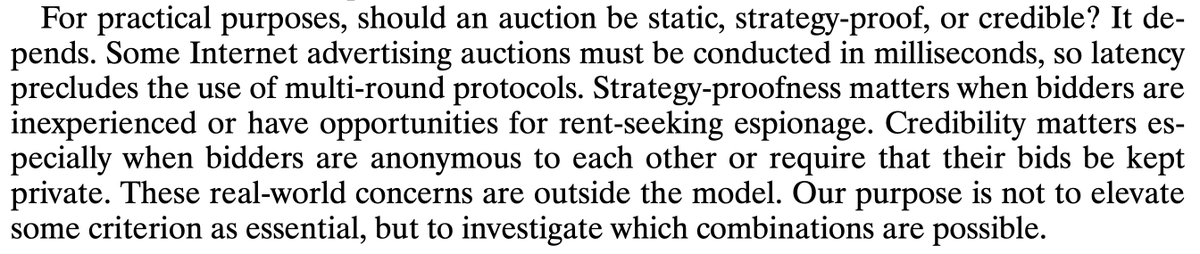 With Google switching to 1st price auction, the lovely 2nd price auction is once again lonely. And, well, our paper claims deservedly so!Let me close by our last paragraph of introduction.Link:  http://web.stanford.edu/~mohamwad/Credible.pdfAnd, happy birthday to the one & only  @ShengwuLi! N/N