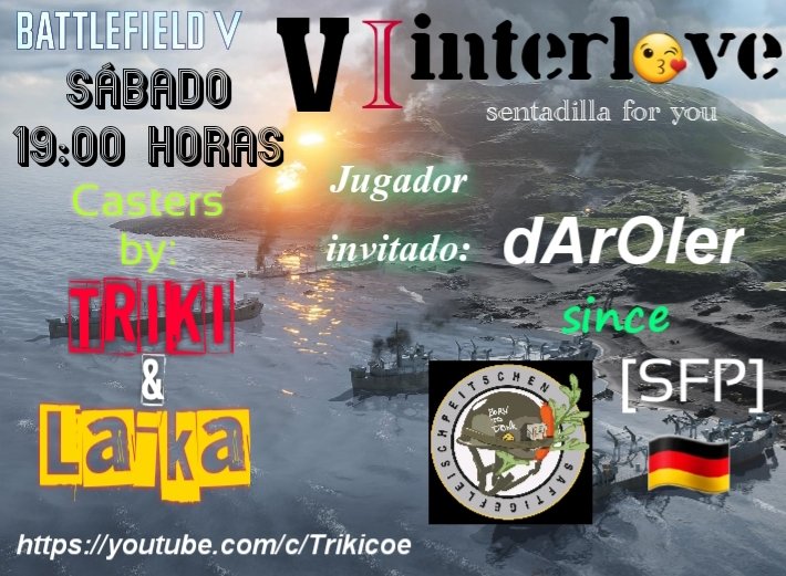 A repartirnos amor 🔫🔫🤗
VI interl😘ve
Sábado 19:00 horas 
youtube.com/c/Trikicoe