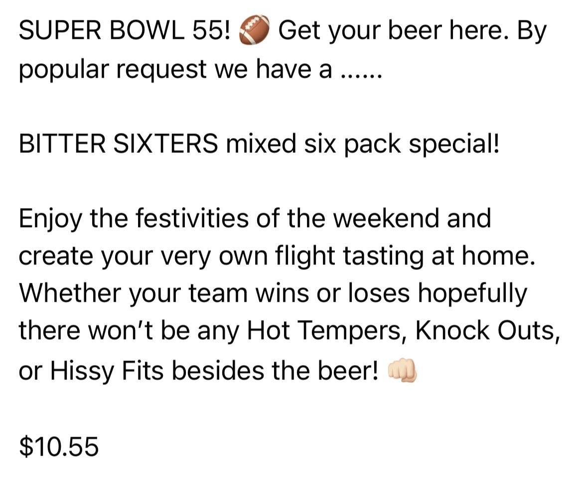 BitterSisters's tweet photo. BITTER SIXTERS mixed 6 pack! Pick yours up this weekend! https://t.co/h3n6Ejlm6m