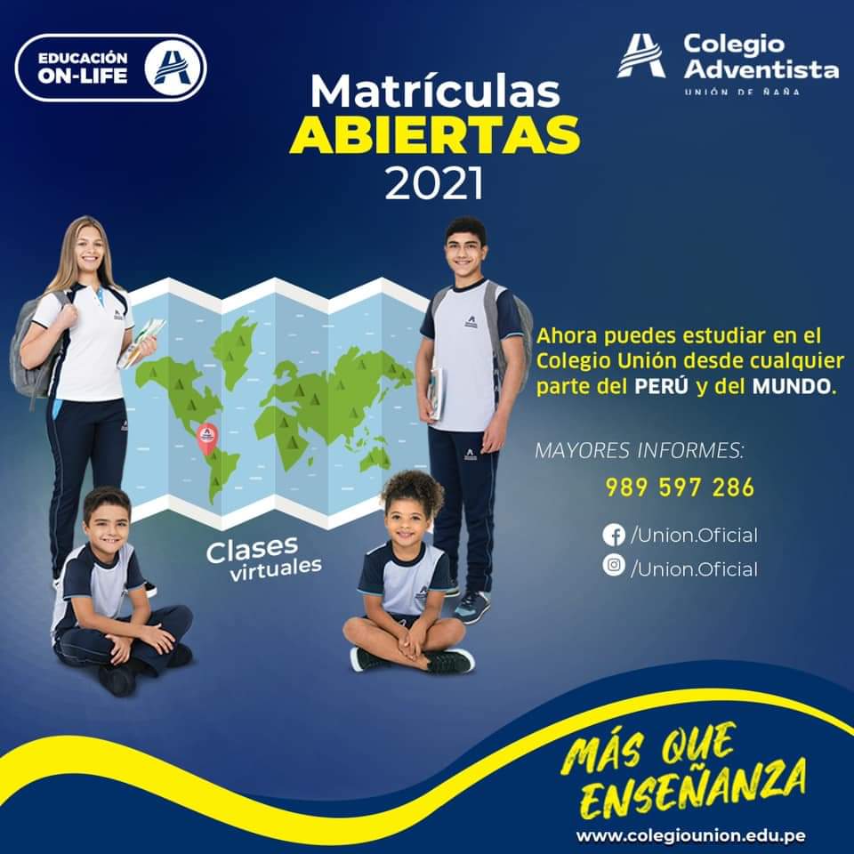 Rosy_adc's tweet photo. ✅ Ahora puedes estudiar en el Colegio Unión de Ñaña desde cualquier parte del Perú 🇵🇪 y del Mundo 🌎. Sé parte de una educación integral. 

Informes:📱989597286

Reserva tu Matrícula 🤗 en el siguiente link: 

https://t.co/gKF8gzjFLH

#ColegioUnión
#EducaciónAdventista https://t.co/uuTgxpHqfo