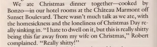 también, de vez en cuando solía extrañarla, especialmente en la primera gira. según la experiencia de richard cole, las palabras de robert fueron: "odio insistir con esto pero es una mierda estar lejos de mi esposa en navidad. realmente una mierda"