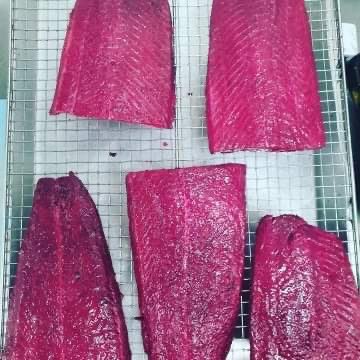 Beetroot &amp; Gin cured salmon, hummus &amp; spiced seeds #deanestakeaway #Belfast #deanesatqueens