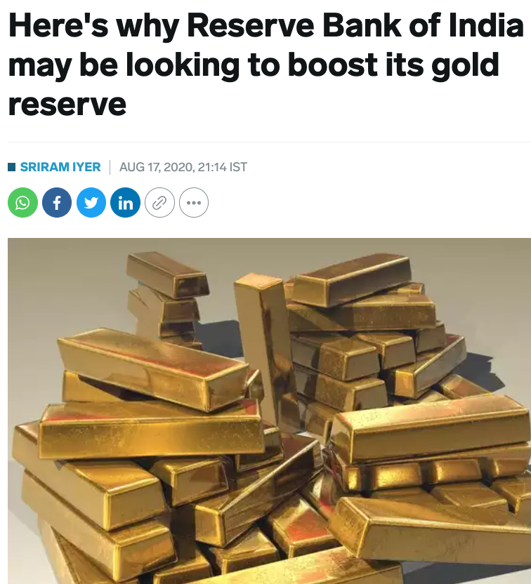 MONETARY POLICYWhy does India hold 600 tons of gold? Because in a crisis the rupee may need to be gold-backed. By analogy, a digital rupee may need to be *digital-gold backed*.Gold is not a threat to India, gold has historically been an *asset* for India. Digital gold is too.