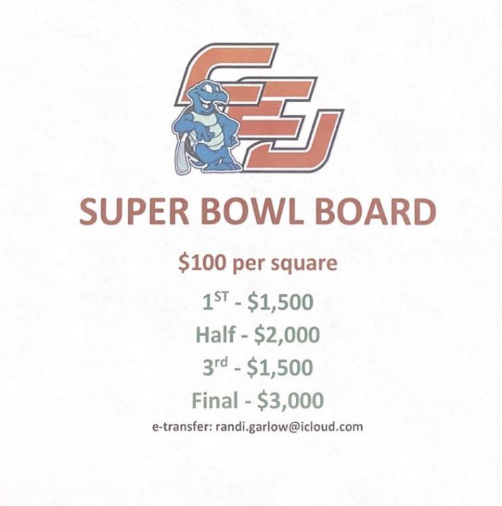 Super Bowl Squares! Etransfer available. BIG CASH PAYOUTS!