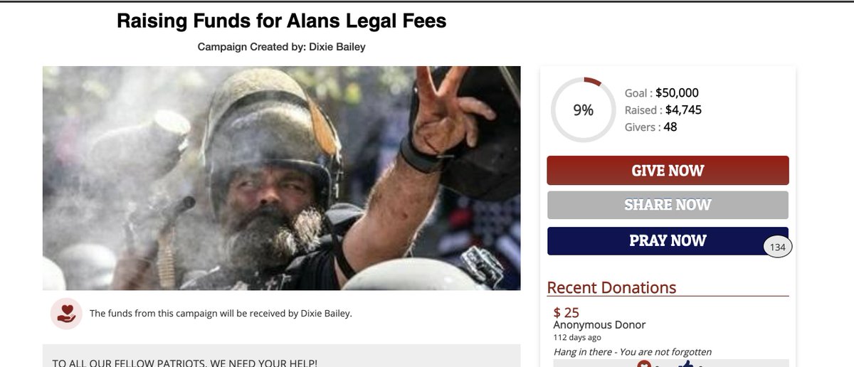  @stripe is helping people donate to four separate fundraisers for violent proud boy alan swinney