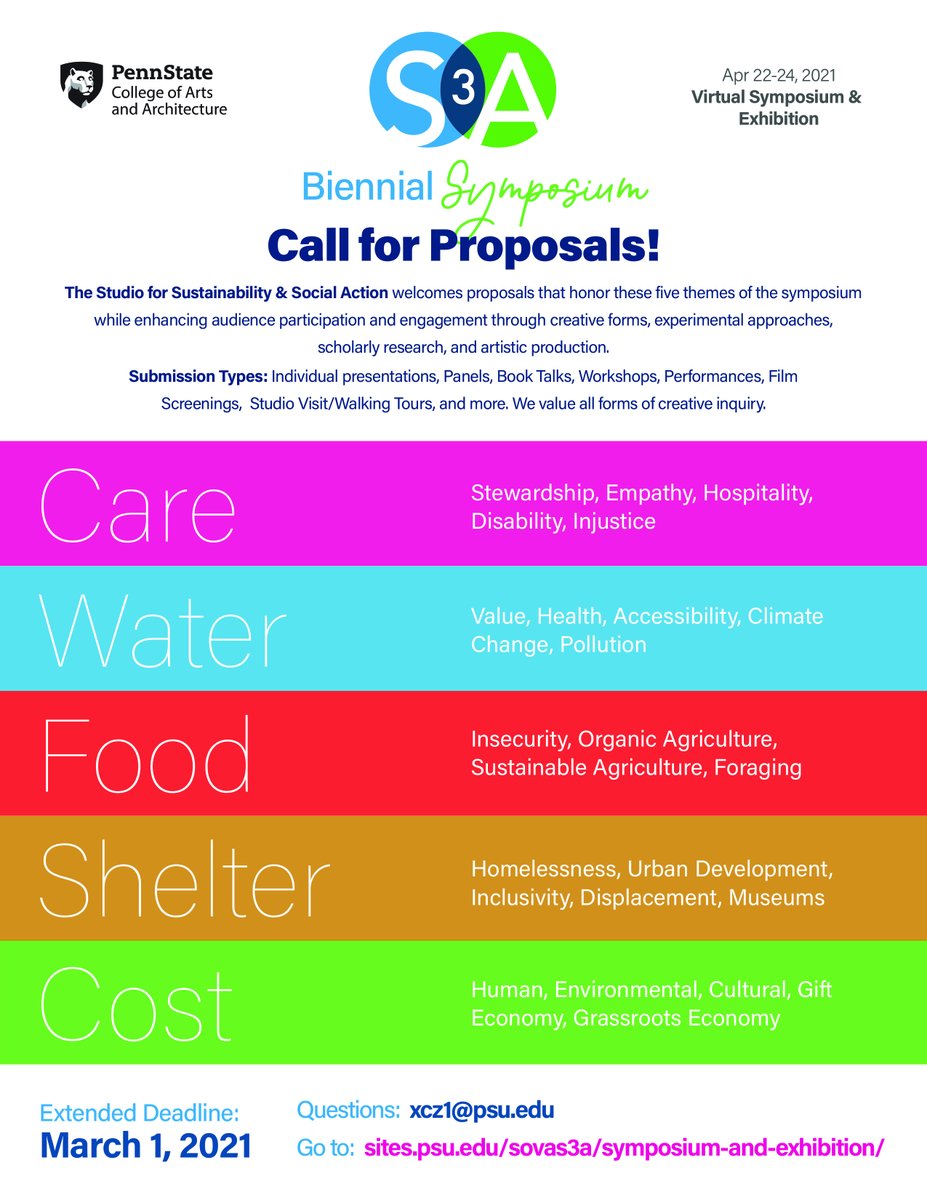 S3aSova's tweet photo. We have extended the submission deadline for our upcoming S3A Symposium to March 1st! Help us spread the word! https://t.co/F3ST6a3fAc