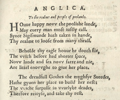 DrFrancisYoung's tweet photo. This poem is the earliest printing of the English language in Lithuania: a poem in praise of Sigismund II August on his 1589 visit to @VU_LT, to be spoken by the university's English students and professors (of whom there were quite a few) 🇱🇹🇬🇧 https://t.co/dcgGCthe6E