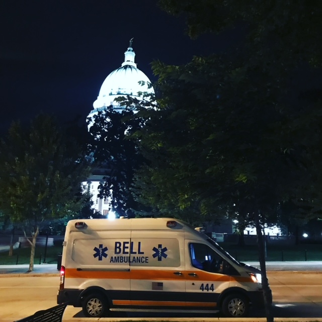 #EMS #Wisconsin #SupportEMS #NotJustARide #BadgerState #Capitol #Ambulance #NightView #Madison
