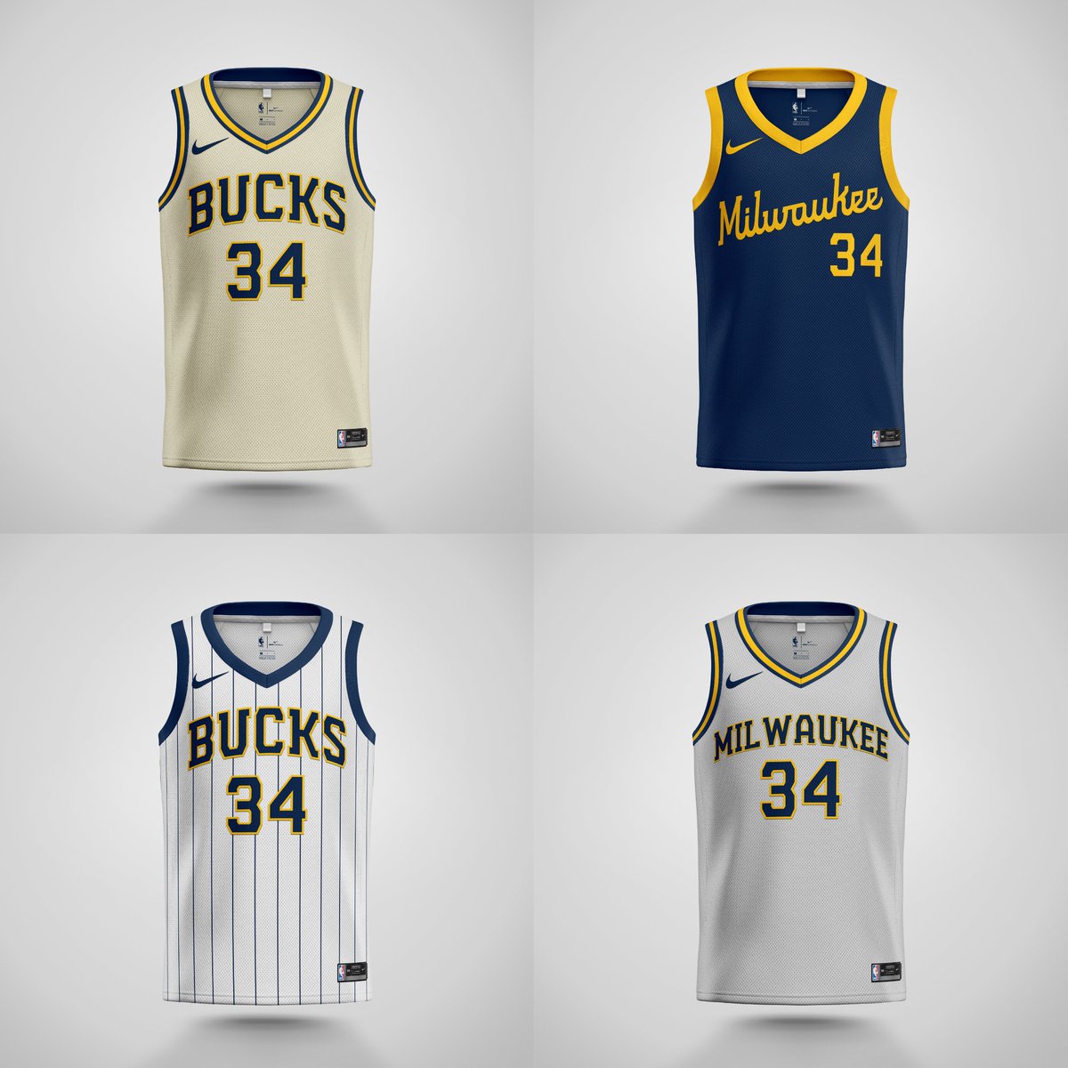 did a refresh of my nba × mlb jersey crossover refresh from july @bucks x  @brewers