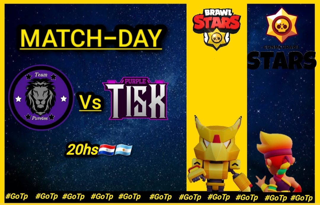 #BS | ¡MatchDay!

Hoy jugamos los cuartos de final de la #copastars, daremos los mejor para conseguir el pase a las semifinal🦁🔥.

🆚️| <a href="/TiSKPurpleBS/">TiSK Purple ( Desde🏡)</a> 
⏰| 20hs🇵🇾🇦🇷
🏆| <a href="/conmebrawl/">Copa CONMEBRAWL Stars</a> 

#GoTp