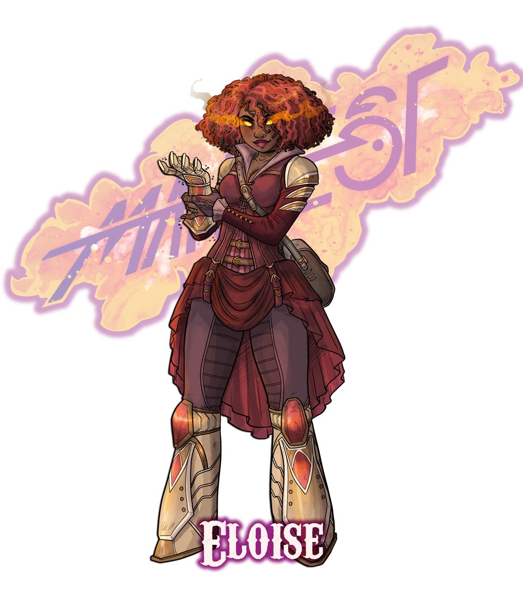 ManifestRpg's tweet image. Meet Eloise Reynolds, an illuminated tinkerer, and Porter Janus, a smooth talking peddler. Episode 1 of our new Actual Play campaign is available at twitch.tv/waypointlive with new episodes on Tuesdays at 8pm CST.

This badass character art is by the incomparable 
@caitmayart 🤠