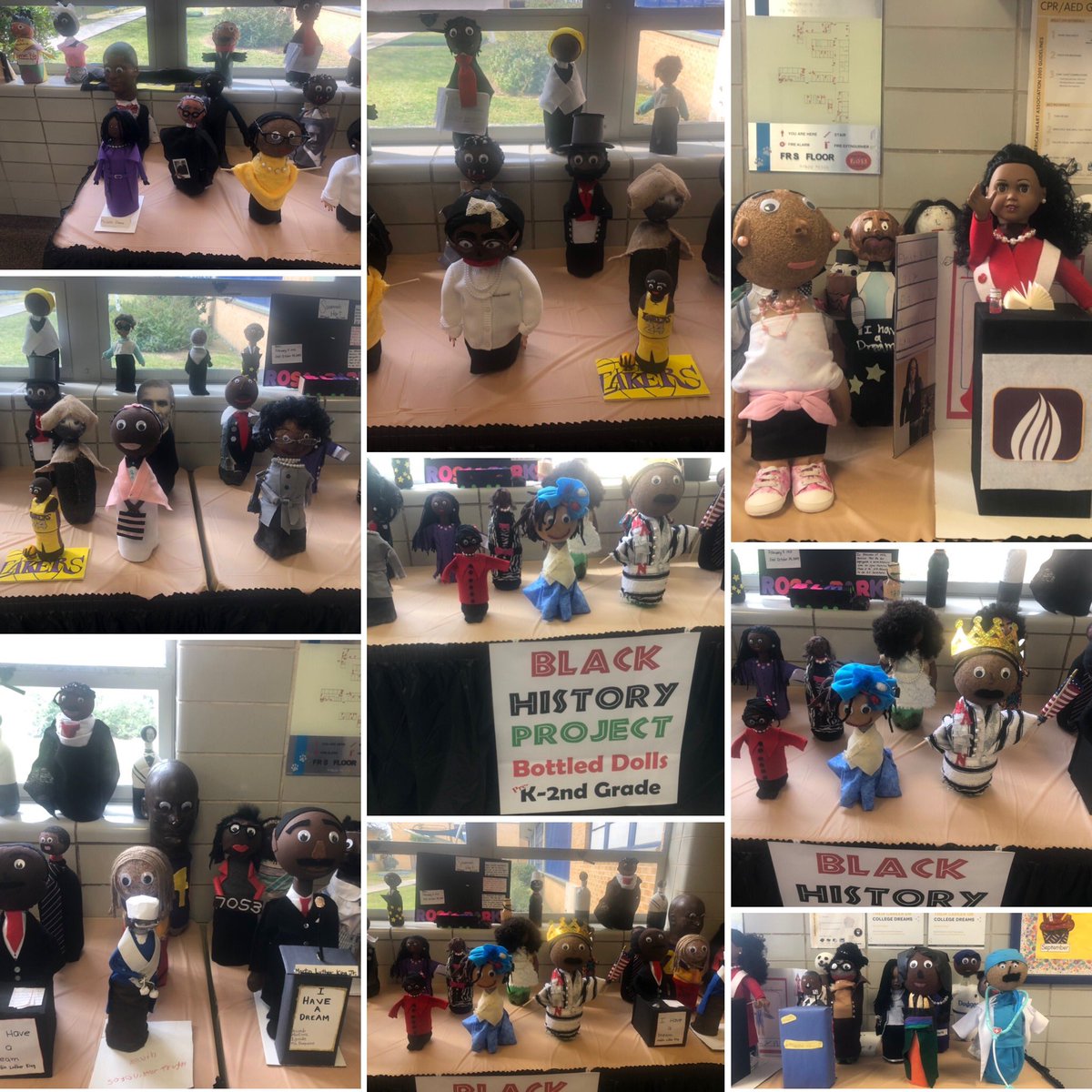 BetsyRossElem's tweet photo. Black History Month Bottle Doll Projects are on display! #BlackHistoryMonth https://t.co/SPa5kaEA0M