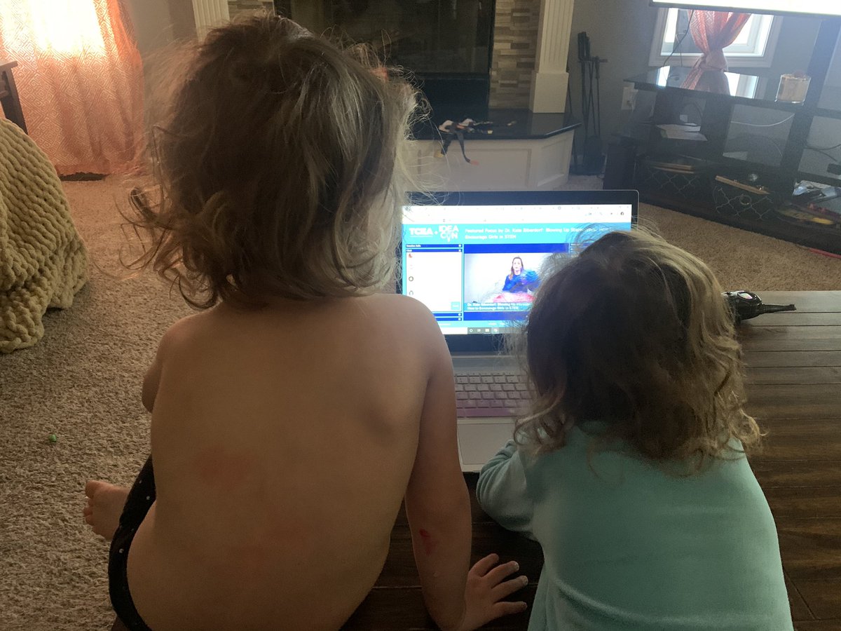 Thank you <a href="/K8theChemist/">Dr. Kate Biberdorf</a> for being a role model for my little girls!! Lots of WOWs as they watch your experiments!! #WomenInScience #futurescientists #TCEA #IDEAcon