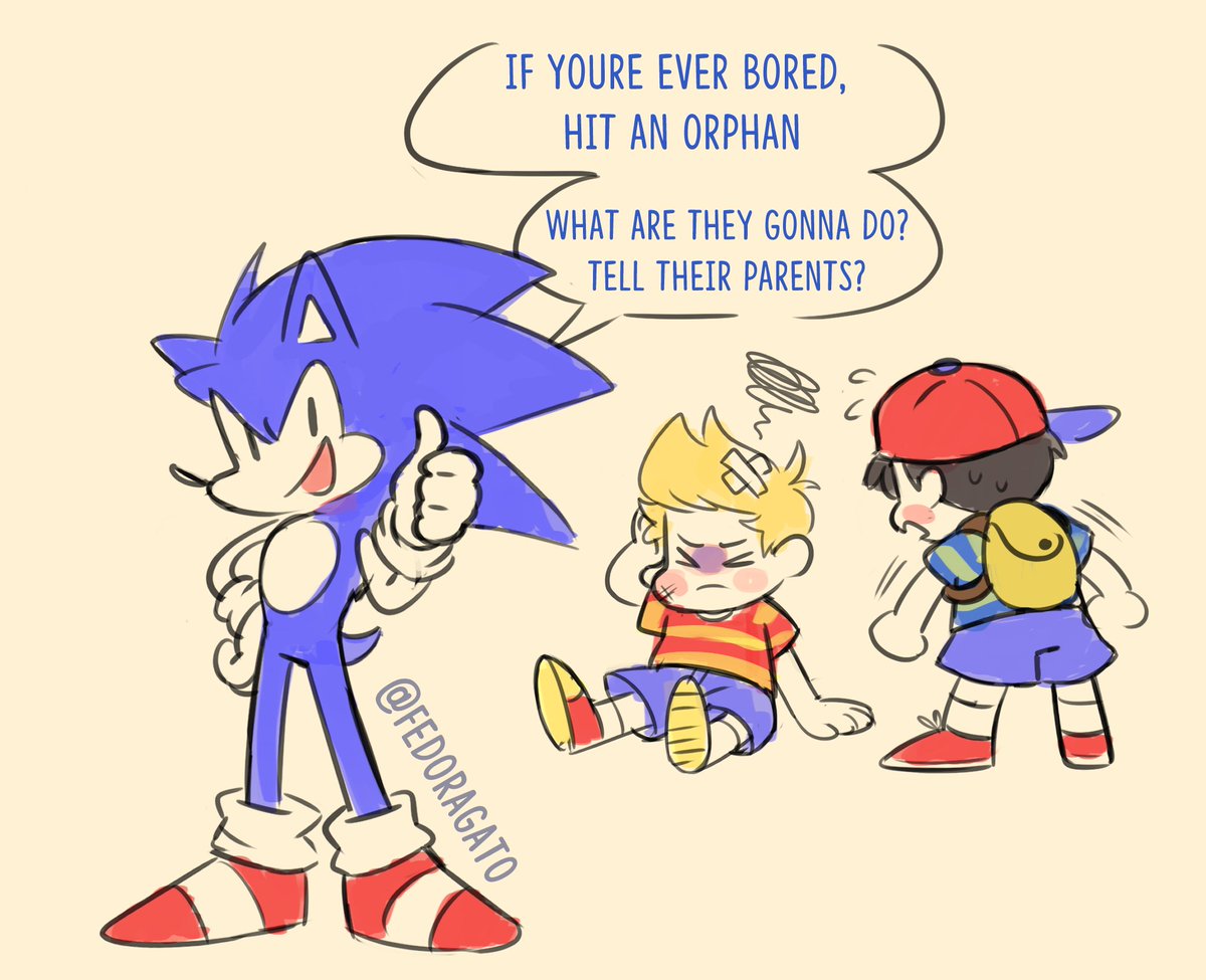FedoraGato's tweet photo. Sonic mains be like 
#SmashBros #mother3 #EarthBound https://t.co/5uRZa6vEHg