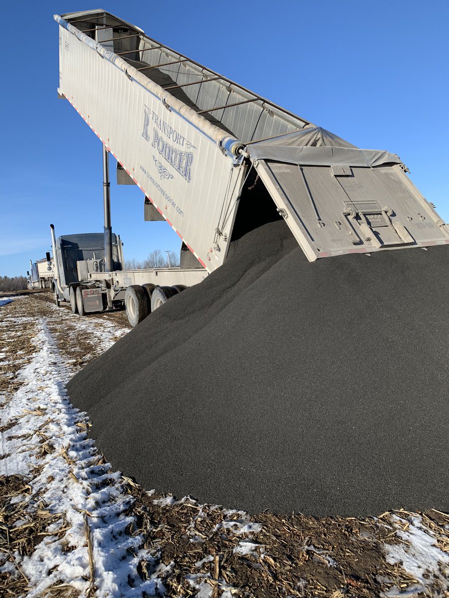 Black gold showing up today! First of many truck loads #longhaul #fertilizer21