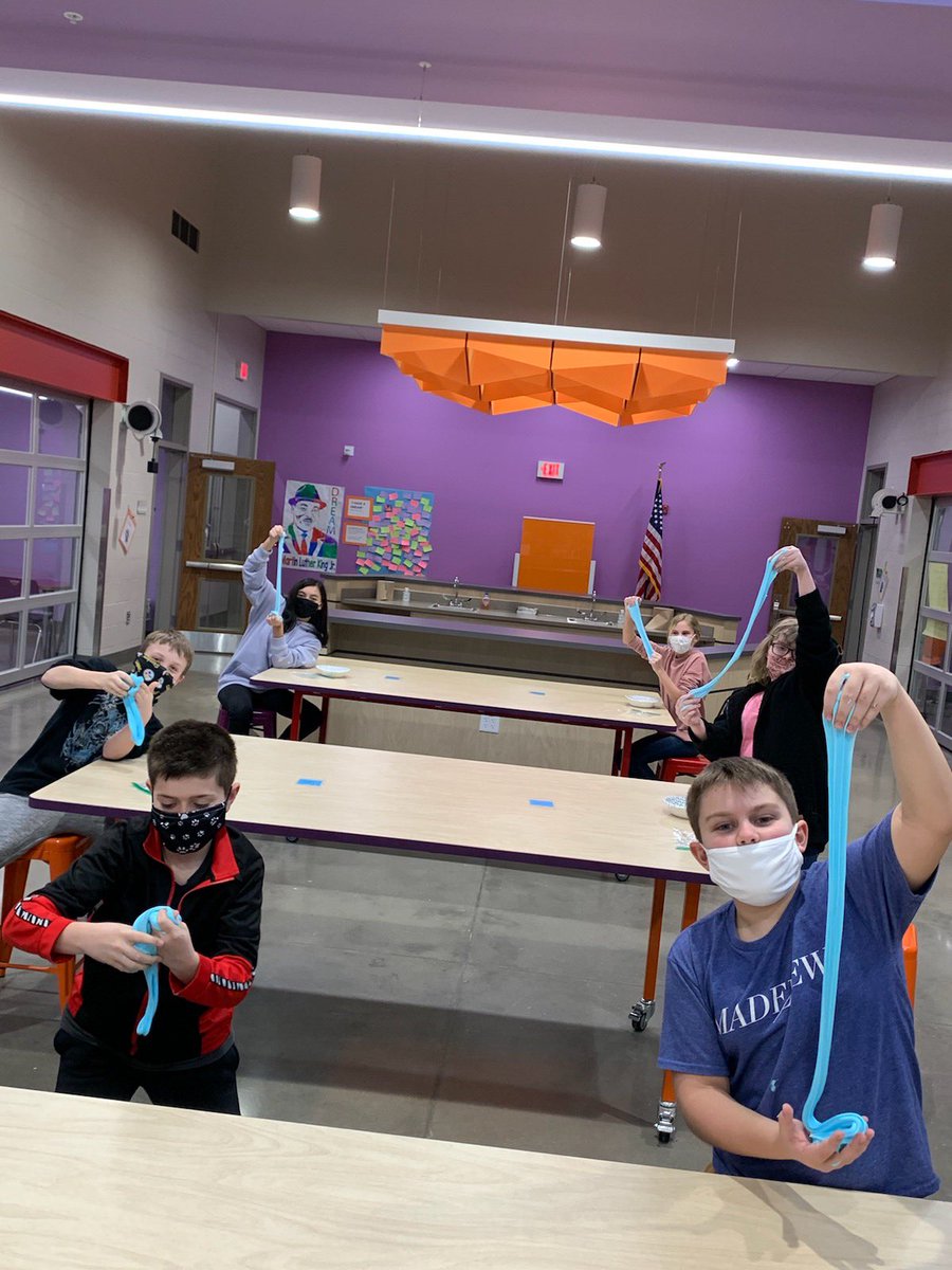 Thank you to Sixth grade leaders!  They had fun making slime today.