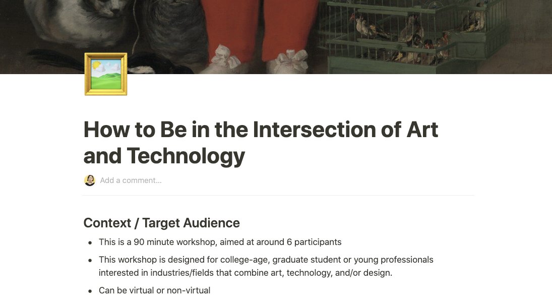 jackieis_online's tweet photo. i just did this w/ @party_shah ! and got to draft a lesson plan for a workshop i'm thinking about, where we make sense of careers in creative tech lol

i highly recommend following @minicampfun for bite sized, beginner-friendly learning experiences about teaching and design 😀🙂 https://t.co/40oAebgCsT