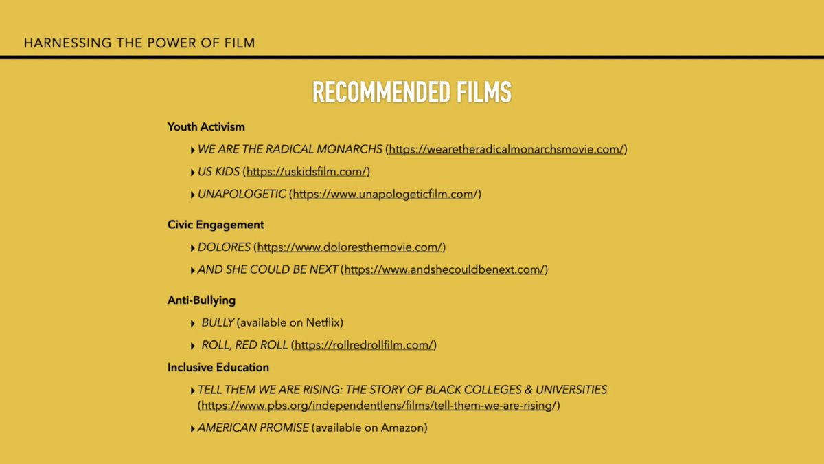 Childress showcases films that will help spark reflection, conversation, and action around unlocking the power of young people to make change. Which of her recommendations will you decide to give a try this year? #PowerOfFilm📽️