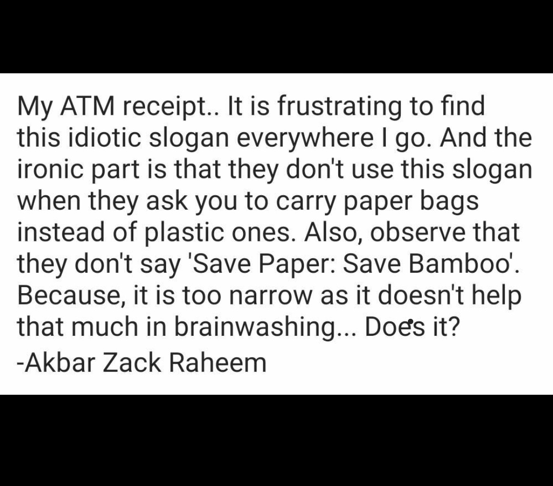 Zack_Raheem's tweet image. #SavePaperSaveTrees vs #MorePaperMoreTrees