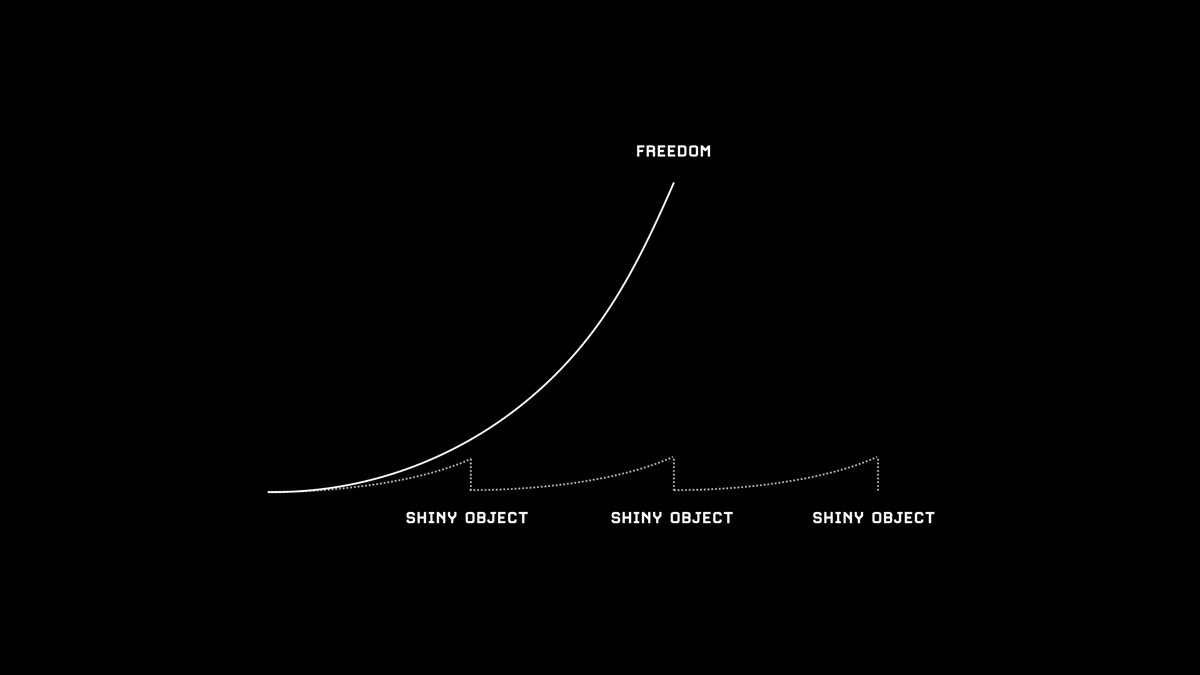 2/ FocusThe more frequently you interrupt the compound curve, the longer time-freedom will elude you.