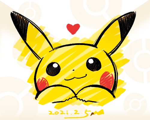 ピカチュウ「【落描きFan art】ピカチュウの日⚡️(2021) 」|斉藤コーキ🎃Kouki Saitouのイラスト