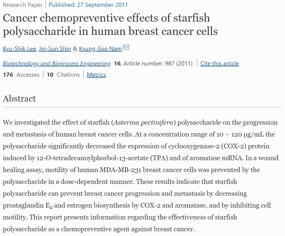 But the starfish can regulate this kind of growth. The similarity has led some biologists to try using the enzymes involved in regulation in blocking cancer cell growth - and some experiments turned out successful.