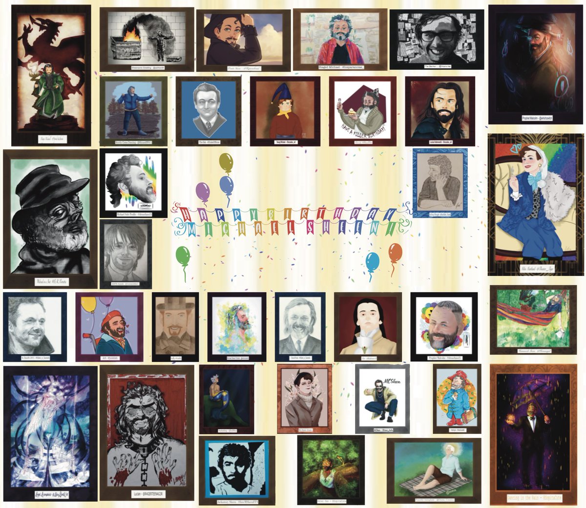 Happy Birthday Michael Sheen! @michaelsheen A group of 28 artists have made a compilation of yourself and your work to celebrate your life. Here is a video of all the art and bellow are the individual portraits. Thank you for all you do. Much love :) #msheenbirthday