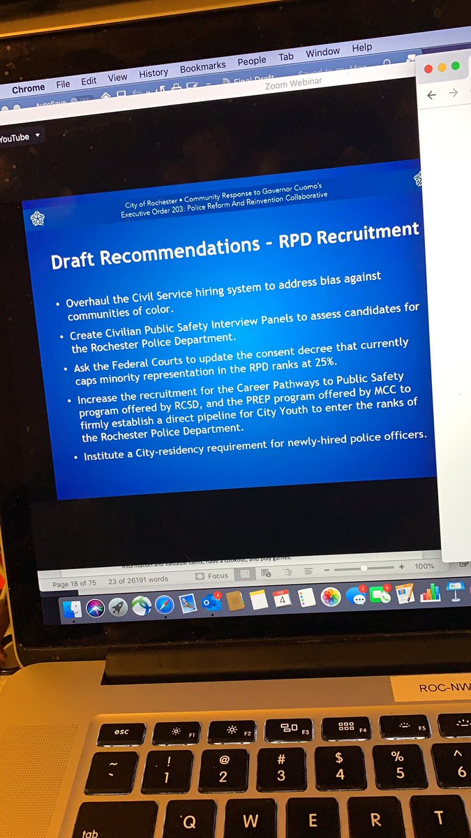 Overhaul the civil service hiring program. This would require state action. She says the program is inherently biased. It shouldn’t be based on test scores.