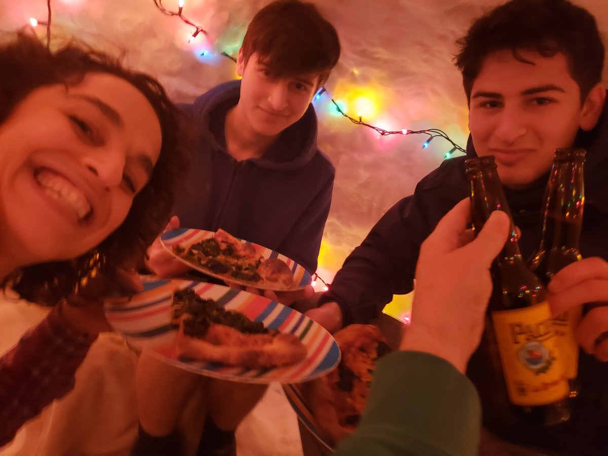 Pizza & Beer in the igloo!