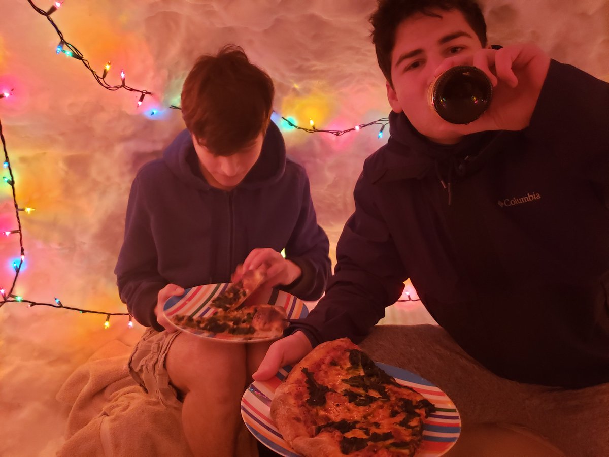 Pizza & Beer in the igloo!