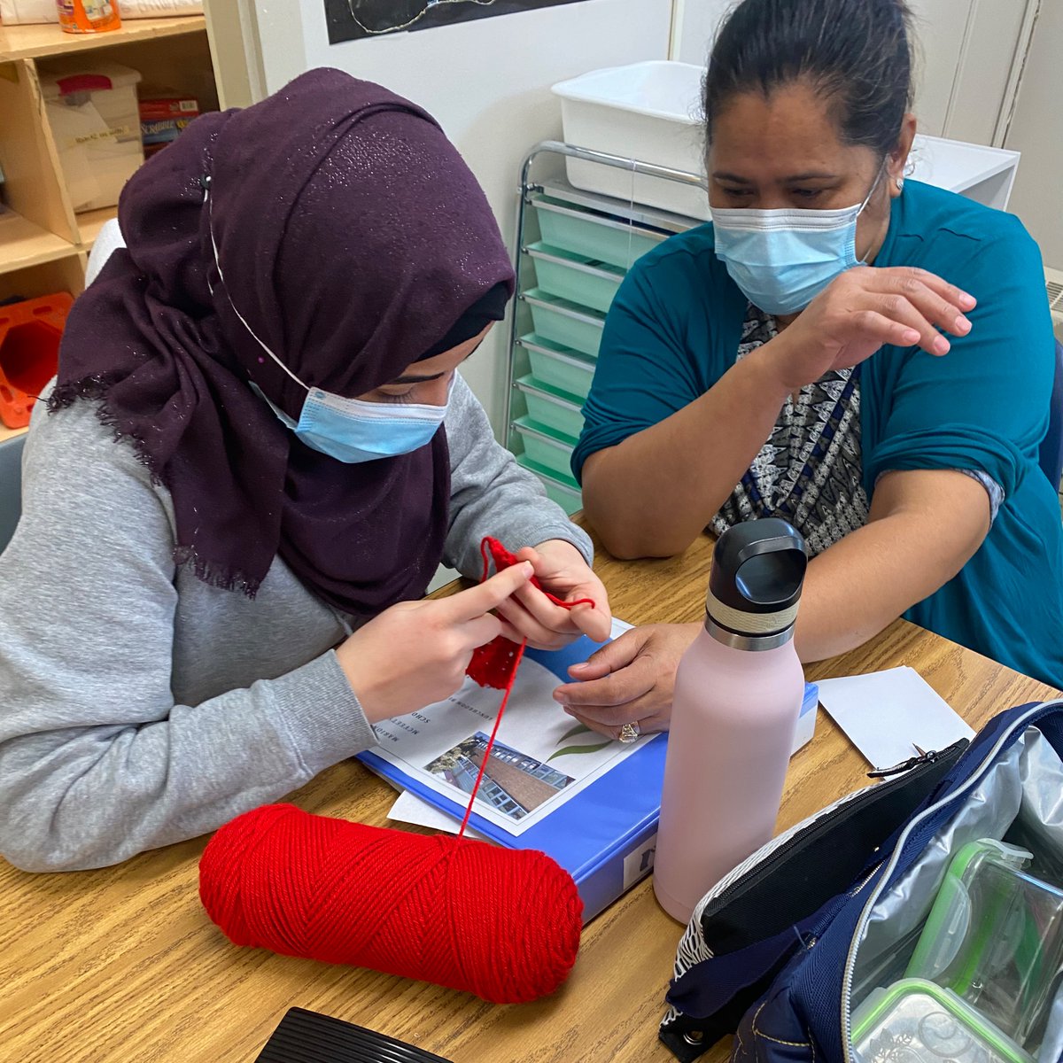 Indoor recess win for this student who got crochet help from the best! We are so grateful for Mrs.L! What a sweet moment❤️ <a href="/McVeetyRBE/">Marion McVeety</a>