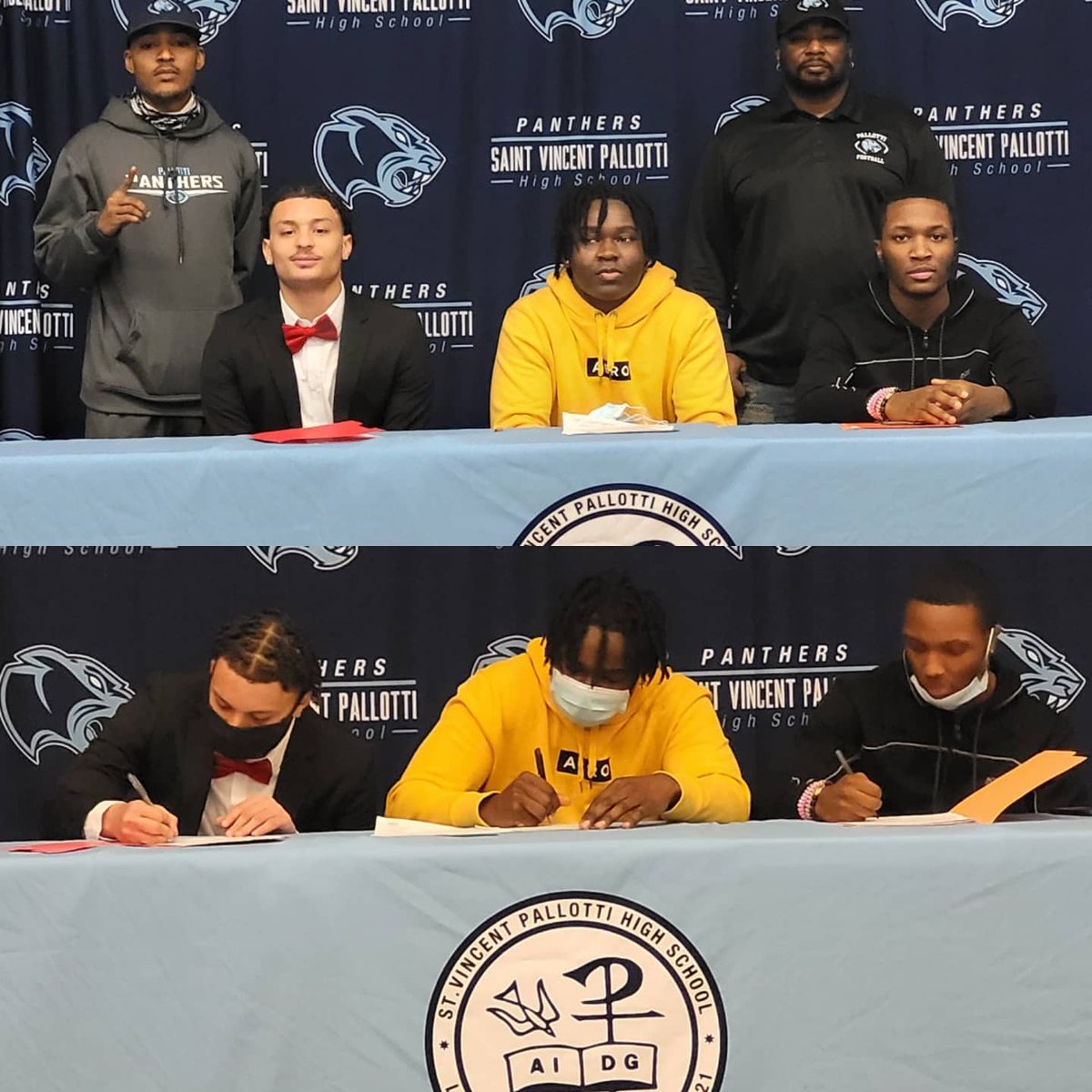 Pallotti Athletics (@svphsathletics) on Twitter photo Congratulations to <a href="/qaevon/">Q</a> <a href="/zay__1/">💰</a> @Cjprescott14 for signing their NLIs today at school. <a href="/Pallotti_HS/">St. Vincent Pallotti High School</a> is Very Proud of you for all of your hard word! Thank you for everything! <a href="/miaaathletics/">MIAA</a> <a href="/SVPHSFootball/">St. Vincent Pallotti Football</a> <a href="/SunVarsity/">Sun Varsity Letters</a> <a href="/WashPostHS/">WashPost HS Sports</a> <a href="/RealChadRicardo/">Chad Ricardo</a> <a href="/laurelleader/">Laurel Leader</a> <a href="/KyleAndrewsBSMG/">Kyle J. Andrews</a> Congratulations to <a href="/qaevon/">Q</a> <a href="/zay__1/">💰</a> @Cjprescott14 for signing their NLIs today at school. <a href="/Pallotti_HS/">St. Vincent Pallotti High School</a> is Very Proud of you for all of your hard word! Thank you for everything! <a href="/miaaathletics/">MIAA</a> <a href="/SVPHSFootball/">St. Vincent Pallotti Football</a> <a href="/SunVarsity/">Sun Varsity Letters</a> <a href="/WashPostHS/">WashPost HS Sports</a> <a href="/RealChadRicardo/">Chad Ricardo</a> <a href="/laurelleader/">Laurel Leader</a> <a href="/KyleAndrewsBSMG/">Kyle J. Andrews</a>