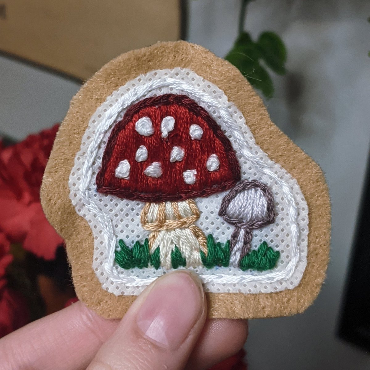 colleen_daves's tweet image. I haven't made a mushroom patch in a hot minute omg 

These two hand embroidered mushroom sew on patches are now available!