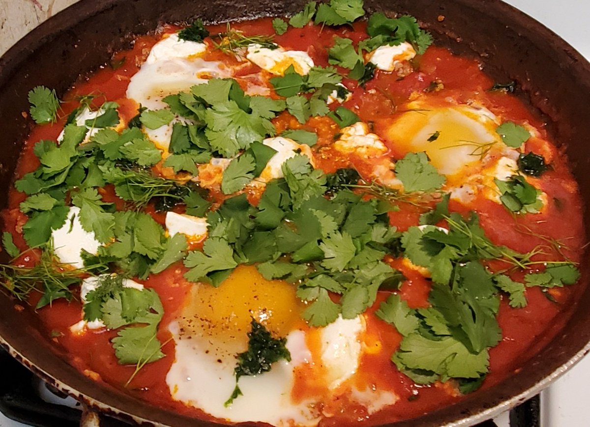 DiningOutDuVall's tweet photo. #Shakshuka night! #firsttimemaking https://t.co/BgnPbmPAUw