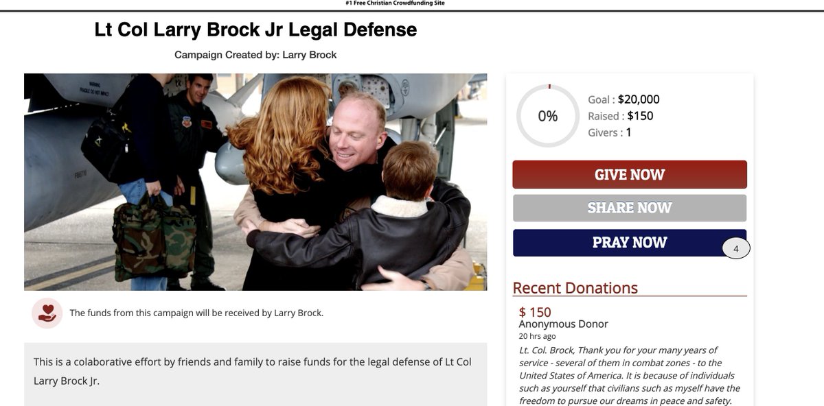  @stripe is helping larry brock is raise money, too. he tells donors he only entered the senate chambers in full tactical gear & carrying flex cuffs because he was looking for a bathroom. AUSA jay weimer argued before a judge that brock intended to take members of congress hostage