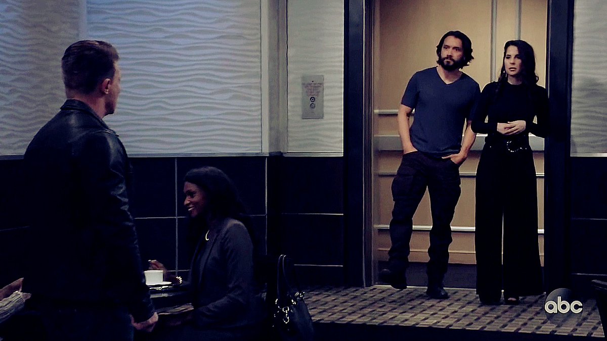 Jason and Sam spot each other from across the room.  #GH