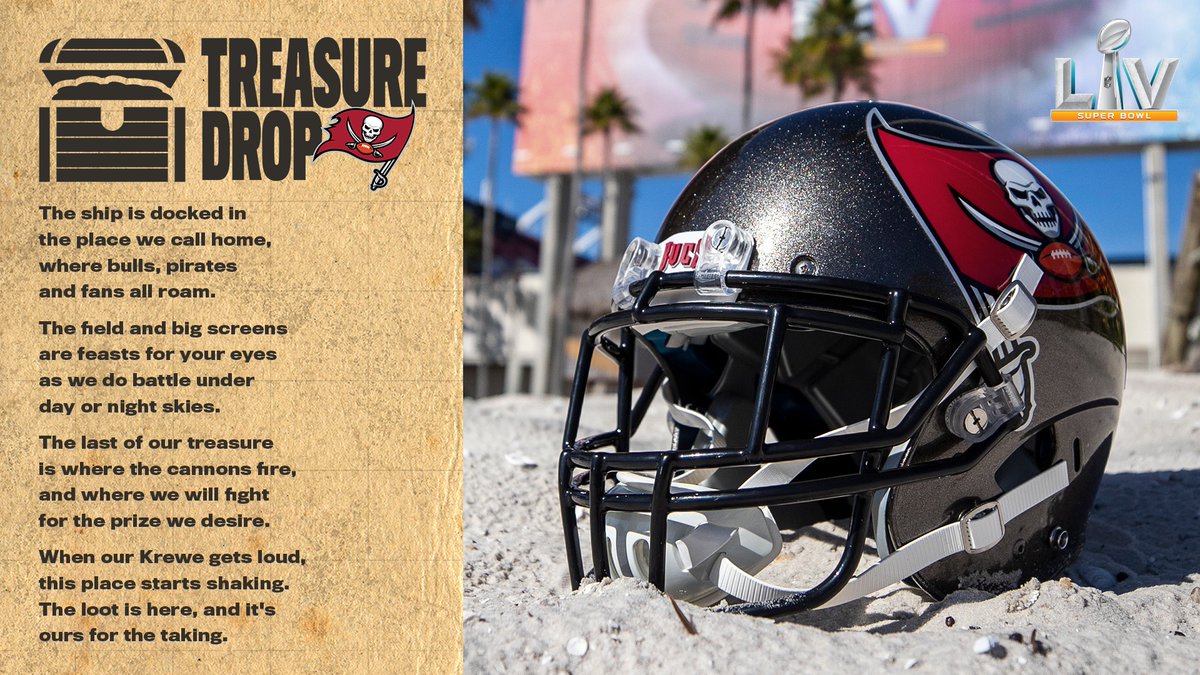 Buccaneers's tweet photo. Solve our final riddle before 1 p.m. TODAY for your chance to win an exclusive Bucs prize pack, featuring autographed gear and a Team Store gift card!

Submit your guesses here ➡️ https://t.co/ymstyiJsni https://t.co/HfF525rmiF