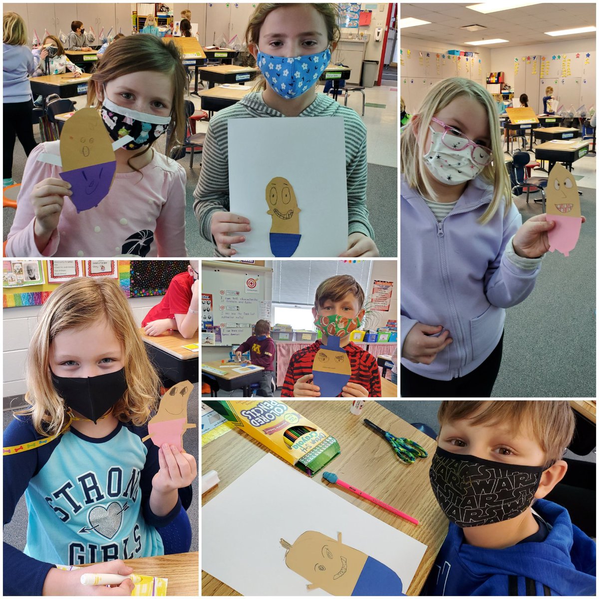 LauraPeckKM's tweet photo. The kids loved making their own Potato Pants for Media Class today. Thanks @km_k12_media! @KMElem #KMReadStrong21 #CreativeKids https://t.co/whhbcKDSE0