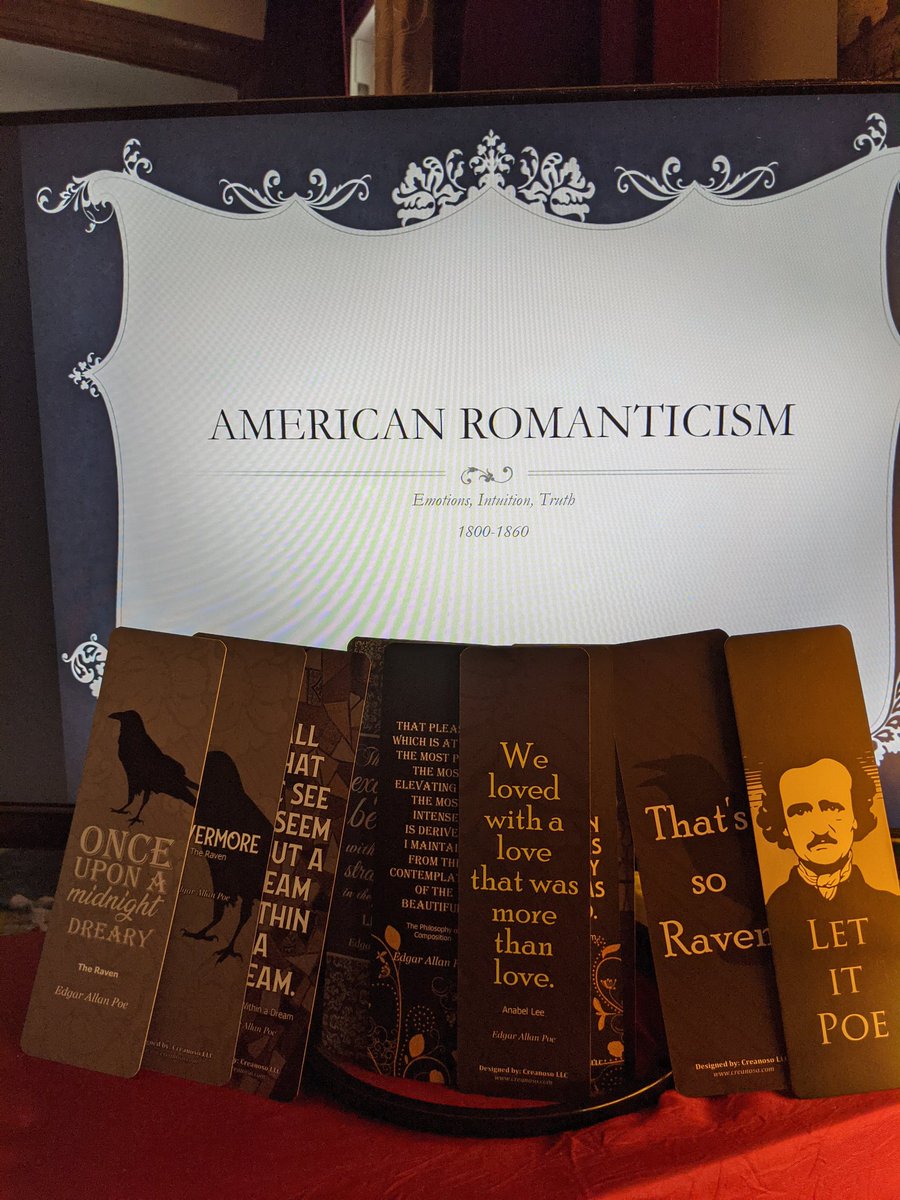 My #DevilInDisguise is the best! I got these Edgar Allan Poe themed bookmarks today and I'm currently in the middle of my Romanticism unit with my AP students #VHSOneFamily