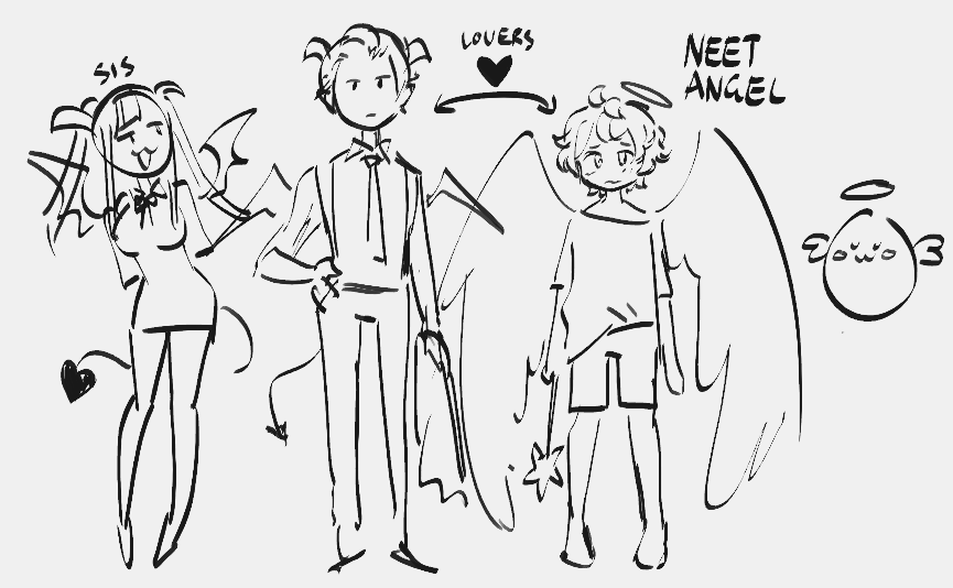 some days u just wanna create a gay angel and demon couple AHAHA 