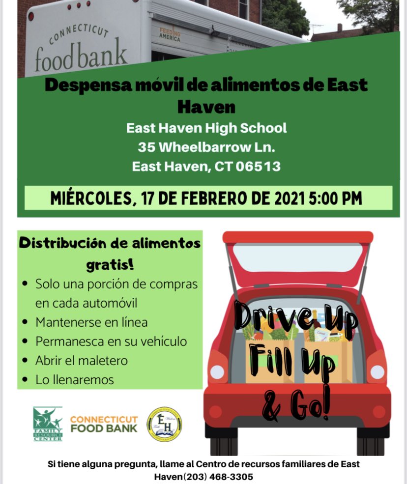 Save the Date: Wednesday 2/17/21  Mobile Food Bank <a href="/EHHS/">EHHS</a> 5:00pm-6:00pm