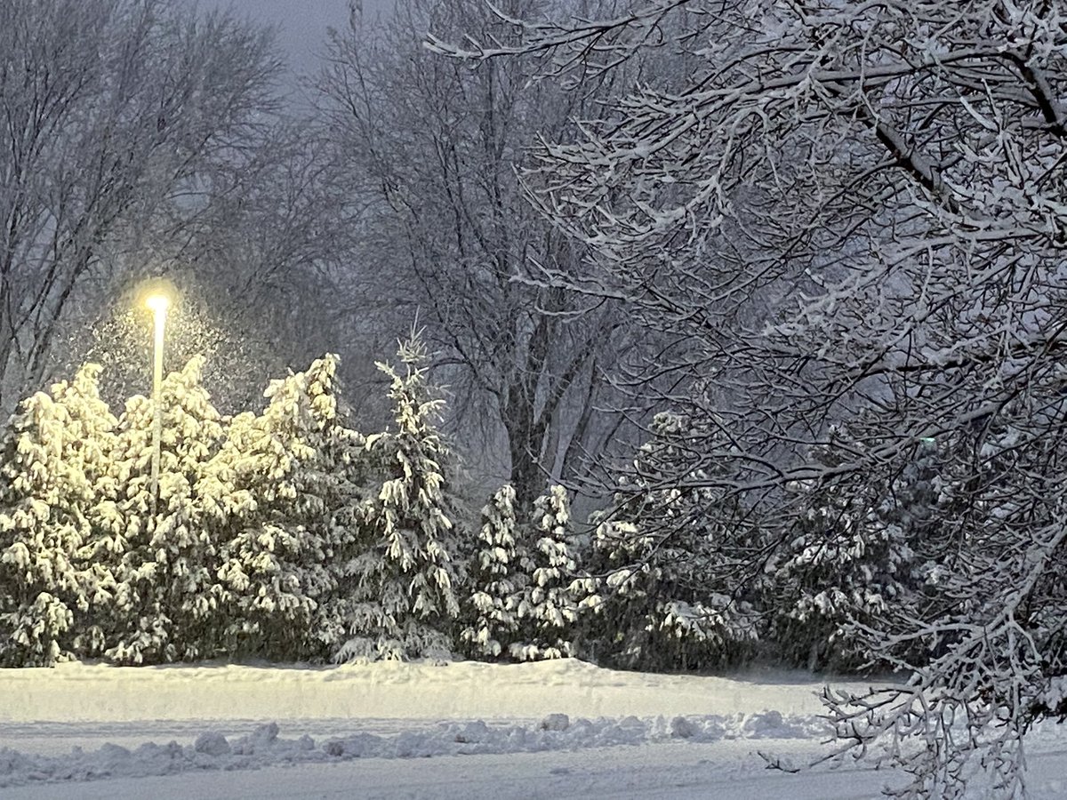 Who doesn’t love snow? It’s a winter wonderland in Green Bay tonight.