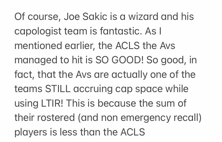 In Sakic we trust 10/12