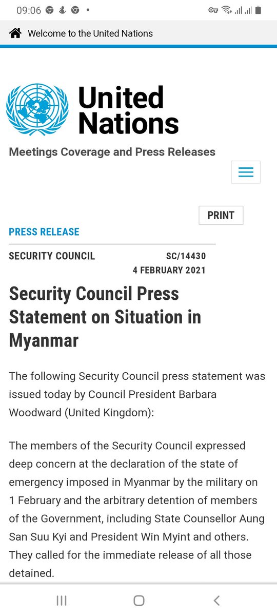 golffriends's tweet photo. UN Security Council Press Statement. https://t.co/ICtsiAyvPe