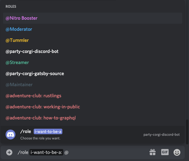 Rust backed serverless discord slash command just enabled in <a href="/partycorginetwk/">Party Corgi Network</a> discord. It allows you to claim the streamer role for yourself if you stream code to twitch, etc.