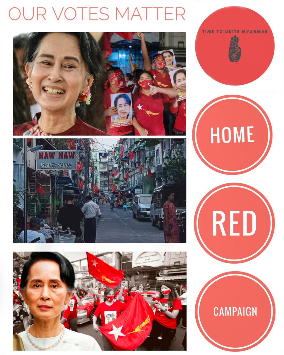 kono19699471's tweet photo. @PhyuThaeKK 
Update!!!

ဒီနေ့ National wear red day နဲ့အတူ
အနီရောင်အကျီ အသုံးအဆောင်များဝတ်ဆင်ခြင်းဖြင့် Home RED CAMPAIGN စတင်ပါမယ်။ အိမ်တွင်း အိမ်ပြင် ငြိမ်းစဍချမ်းစွာနဲ့ ဆန္ဒထုတ်ဖော်ပေးစေလိုပါတယ်။

မှတ်ချက်။ NLD အမှတ်အသားနဲ့ဆို အိမ်တွင်းမှသာလှုပ်ရှားပေးပါ။

#HomeRedCampaign https://t.co/FSveNDtoII
